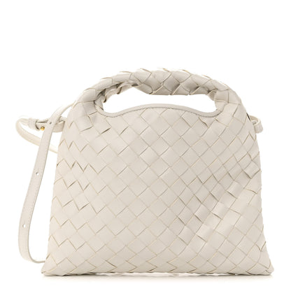 Bottega Veneta Calfskin Intrecciato Mini Hop White 1 of 10