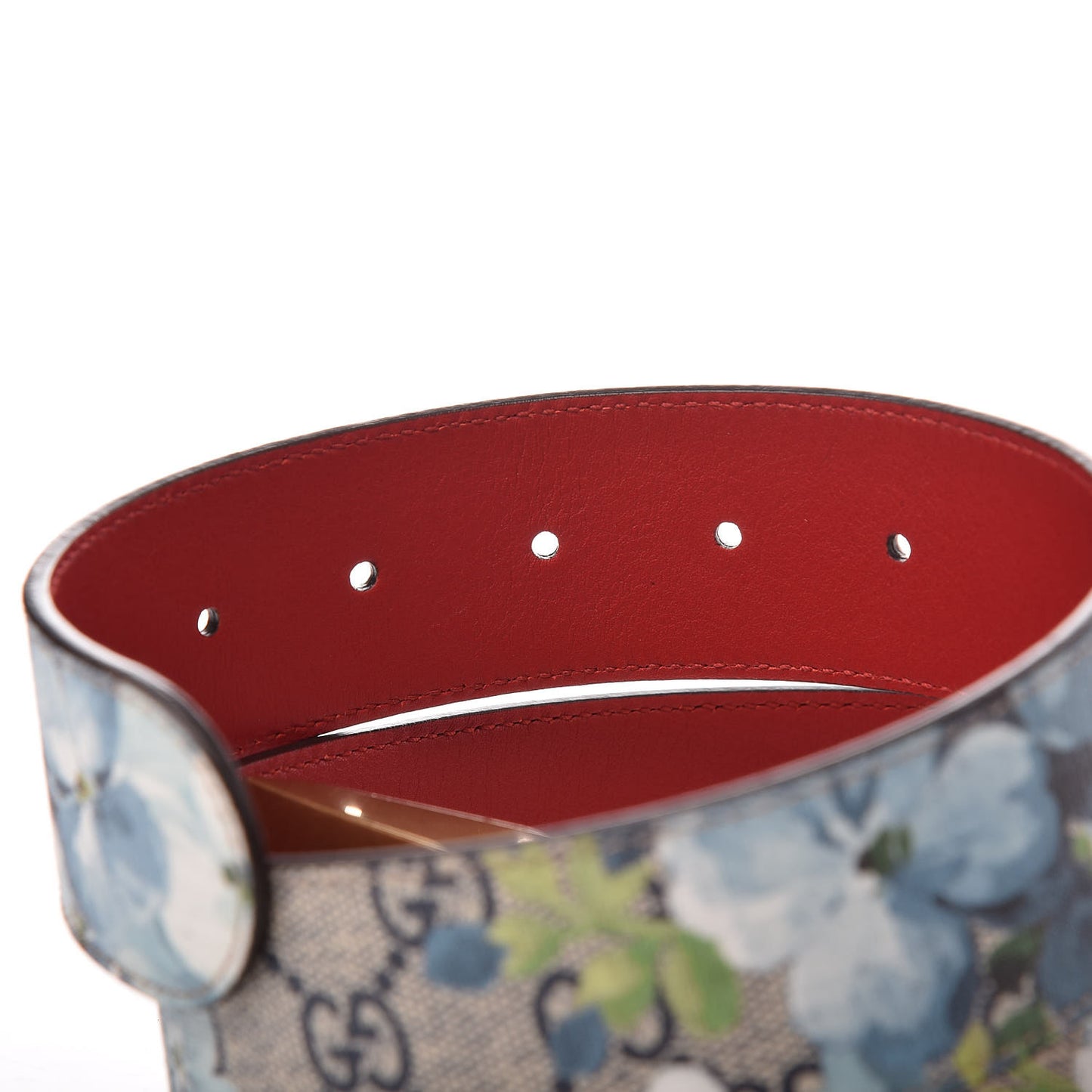 GG Plus Monogram Blooms Plaque Belt 75 30 Blue