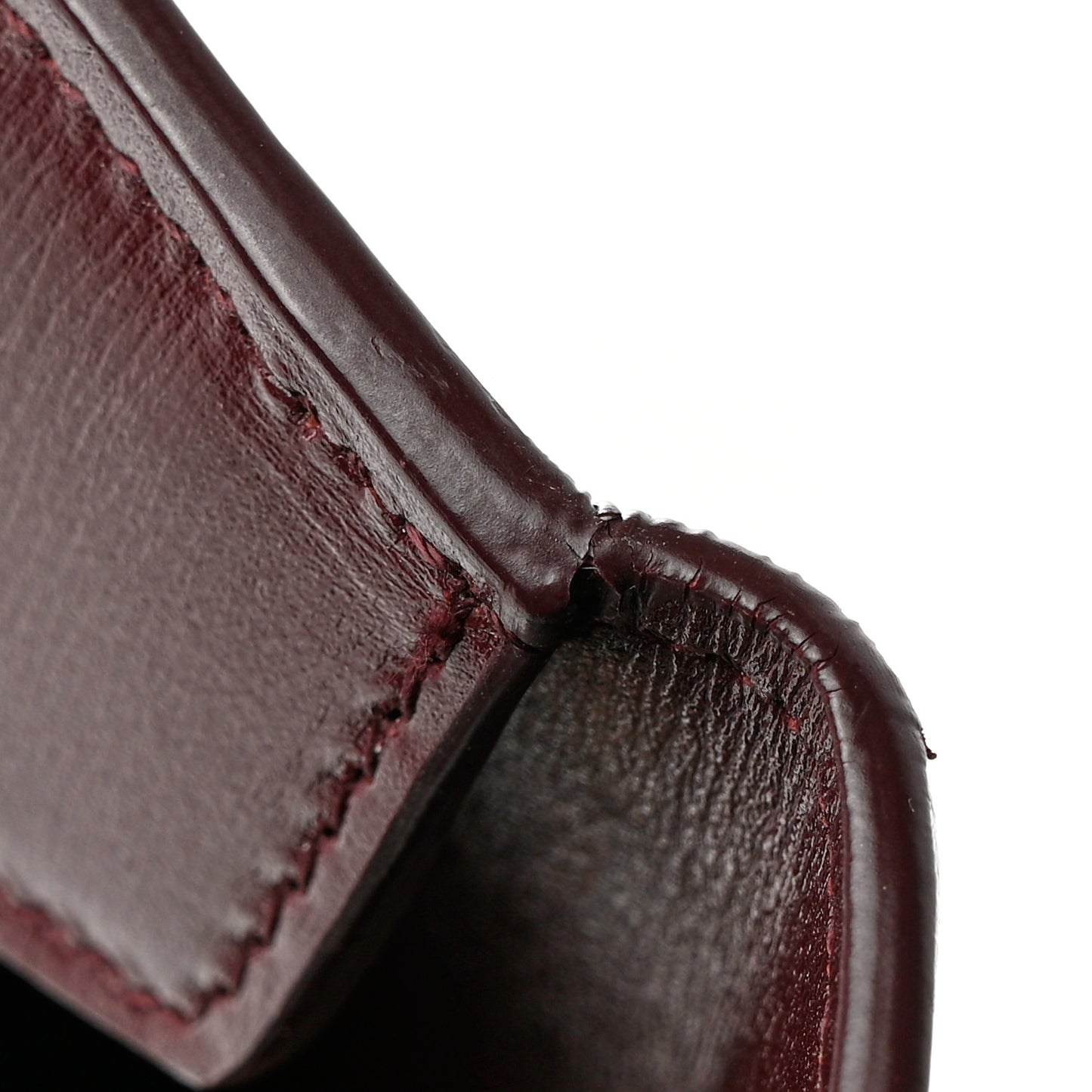 Smooth Shiny Calfskin Medium Uptown Removable Pouch Burgundy