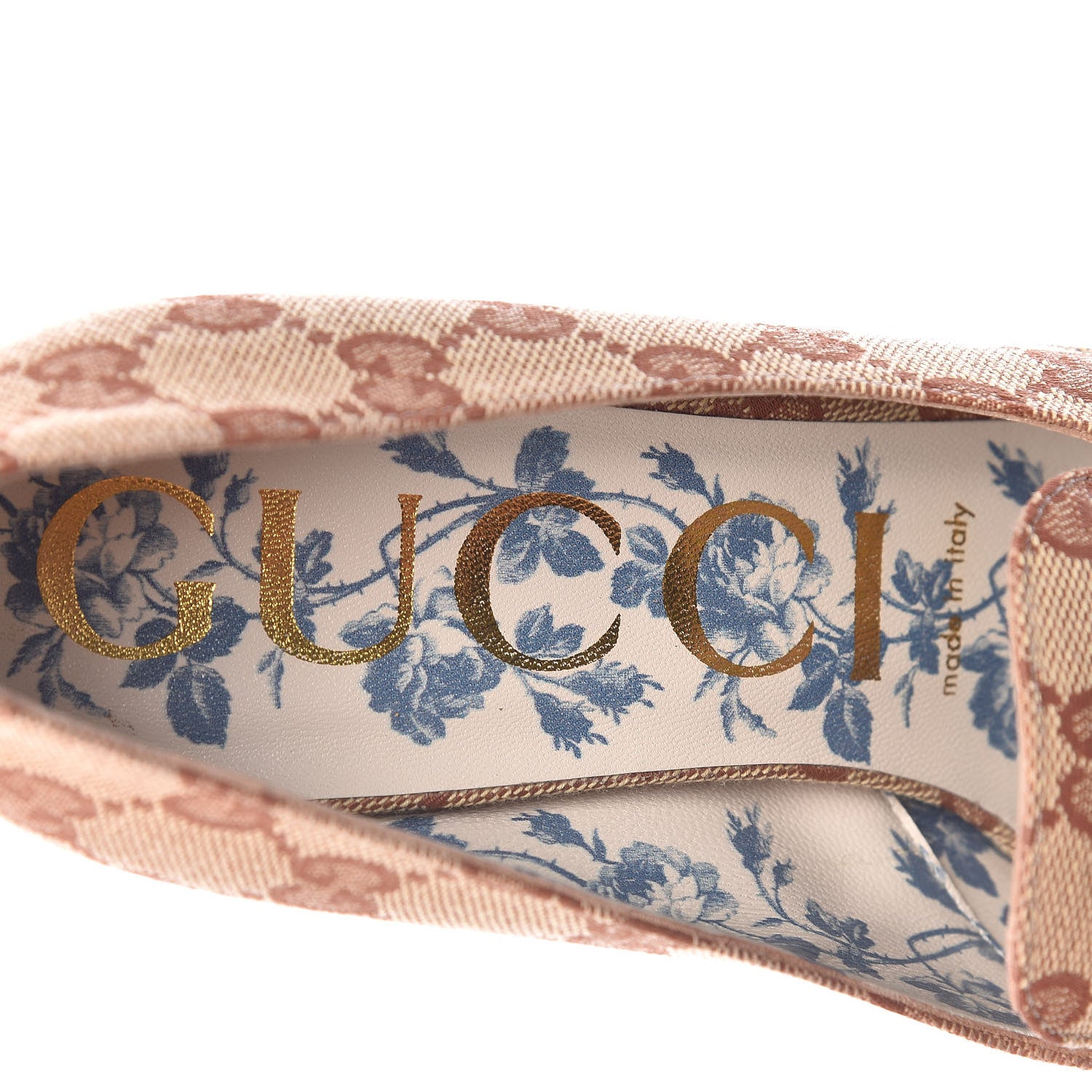 Gucci Monogram GG Victoire 95mm Loafer Pumps 37 Beige Ruggine 10 of 12