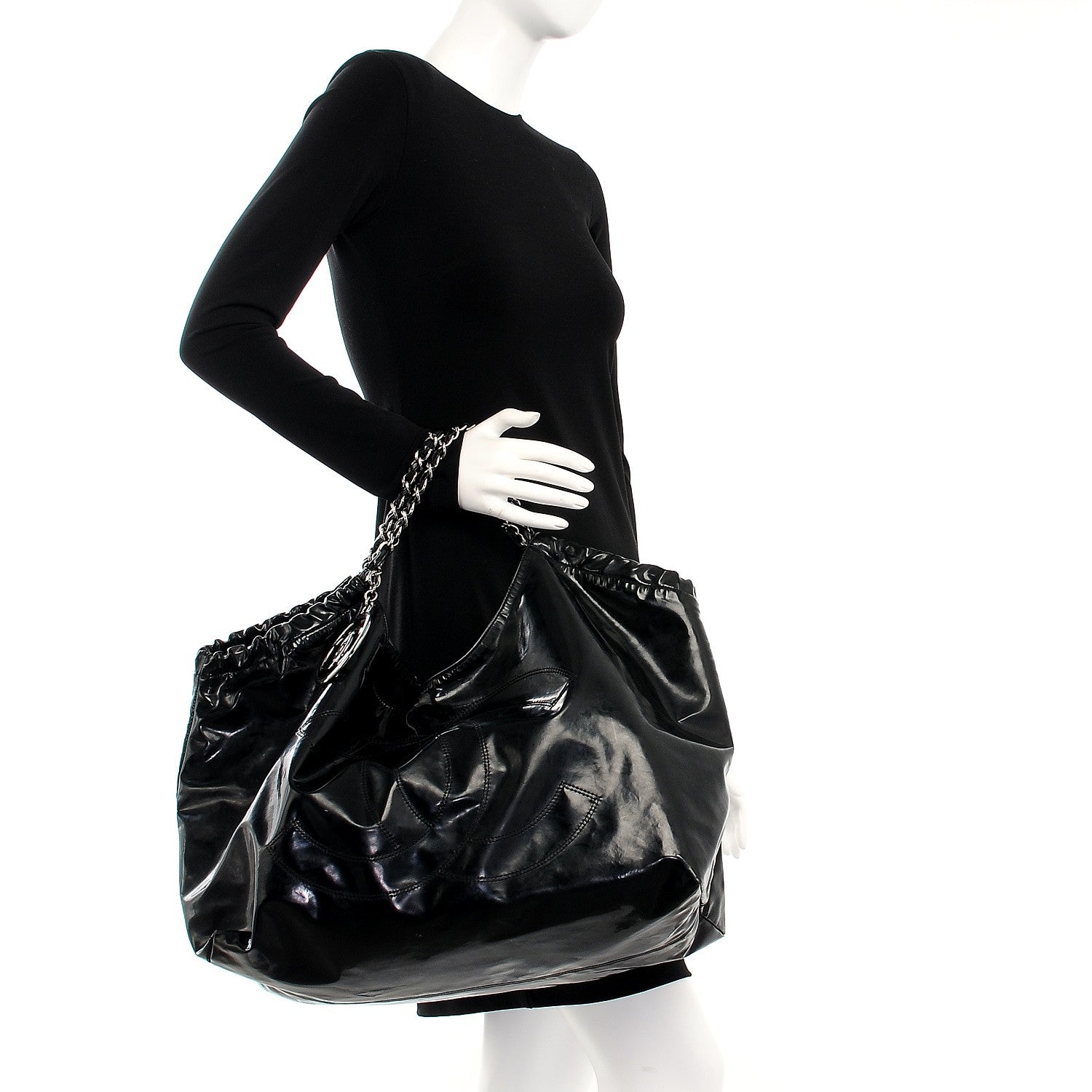 Chanel Vinyl XL Coco Cabas Black 2 of 12