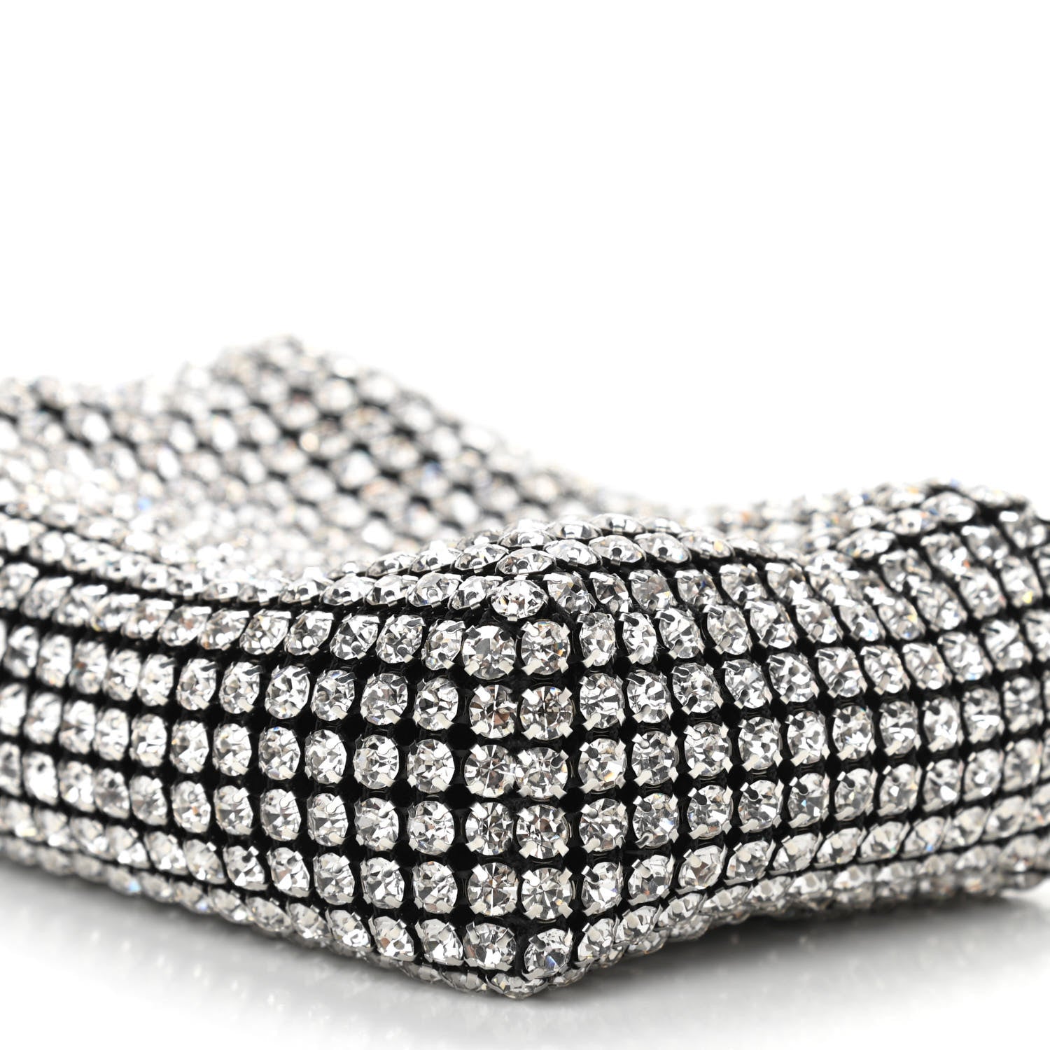 Alexander Wang Mesh Crystal Rhinestone Mini Heiress Pouch Black Silver 10 of 10