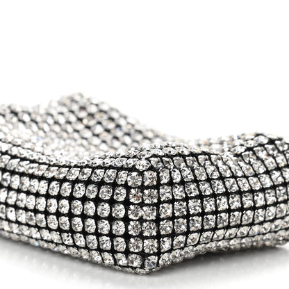 Alexander Wang Mesh Crystal Rhinestone Mini Heiress Pouch Black Silver 10 of 10