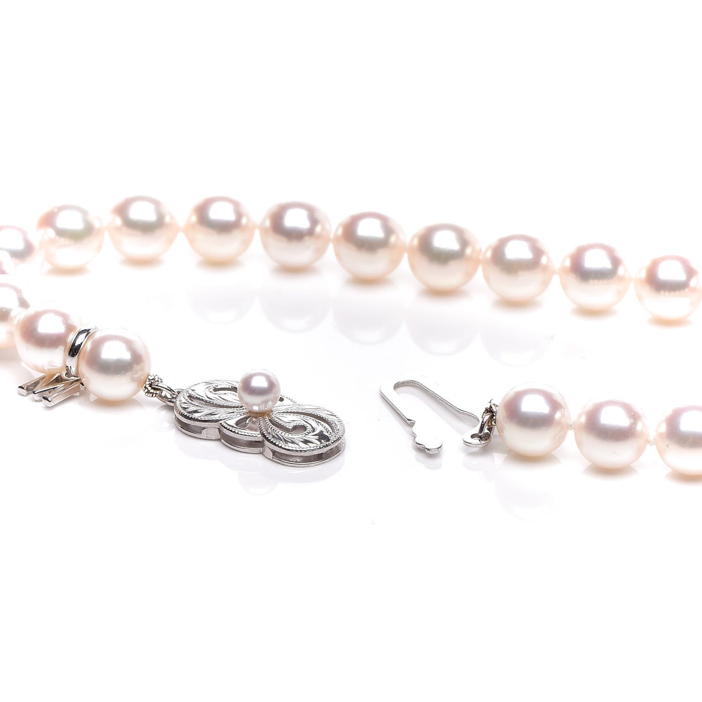 18K White Gold Akoya Pearl 7mm Strand Bracelet