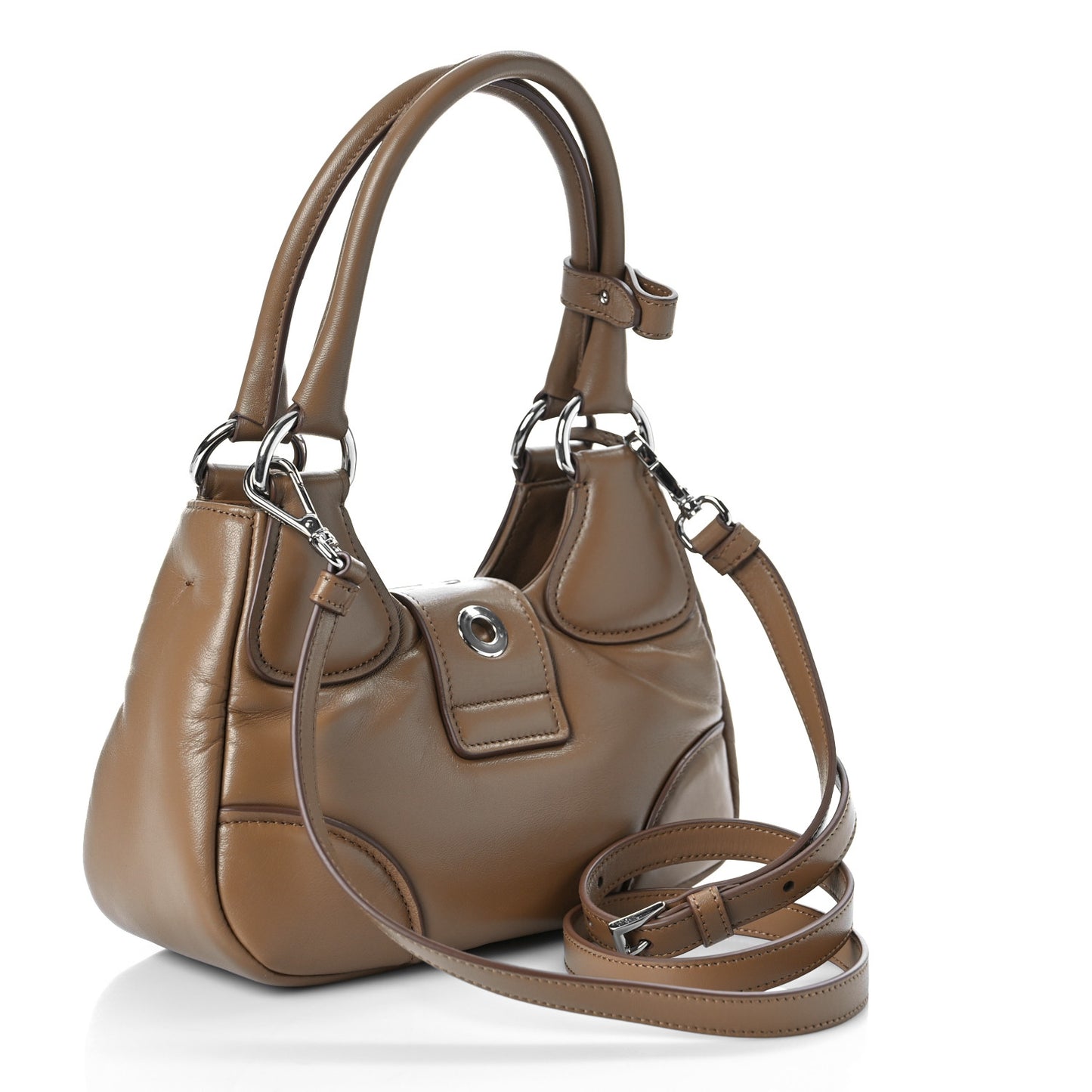 Nappa Soft Padded Re-Edition 2002 Moon Bag Caramel