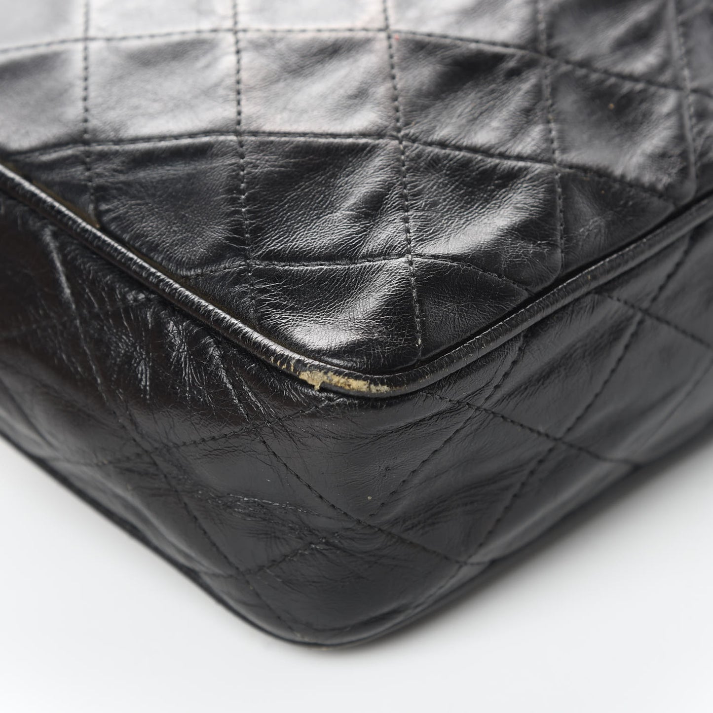 Lambskin Quilted Flap Shoulder Bag Black