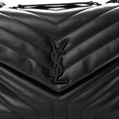 Saint Laurent Calfskin Y Quilted Monogram Medium Loulou Chain Satchel Black 8 of 10