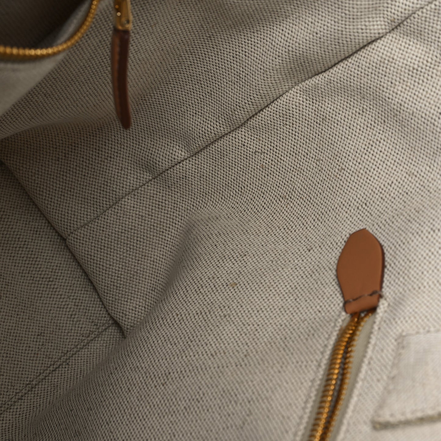 Linen Blend Vitello Logo Tote Natural