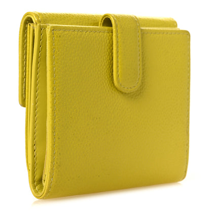 Chanel Caviar Timeless CC Compact French Wallet Yellow 2 of 9