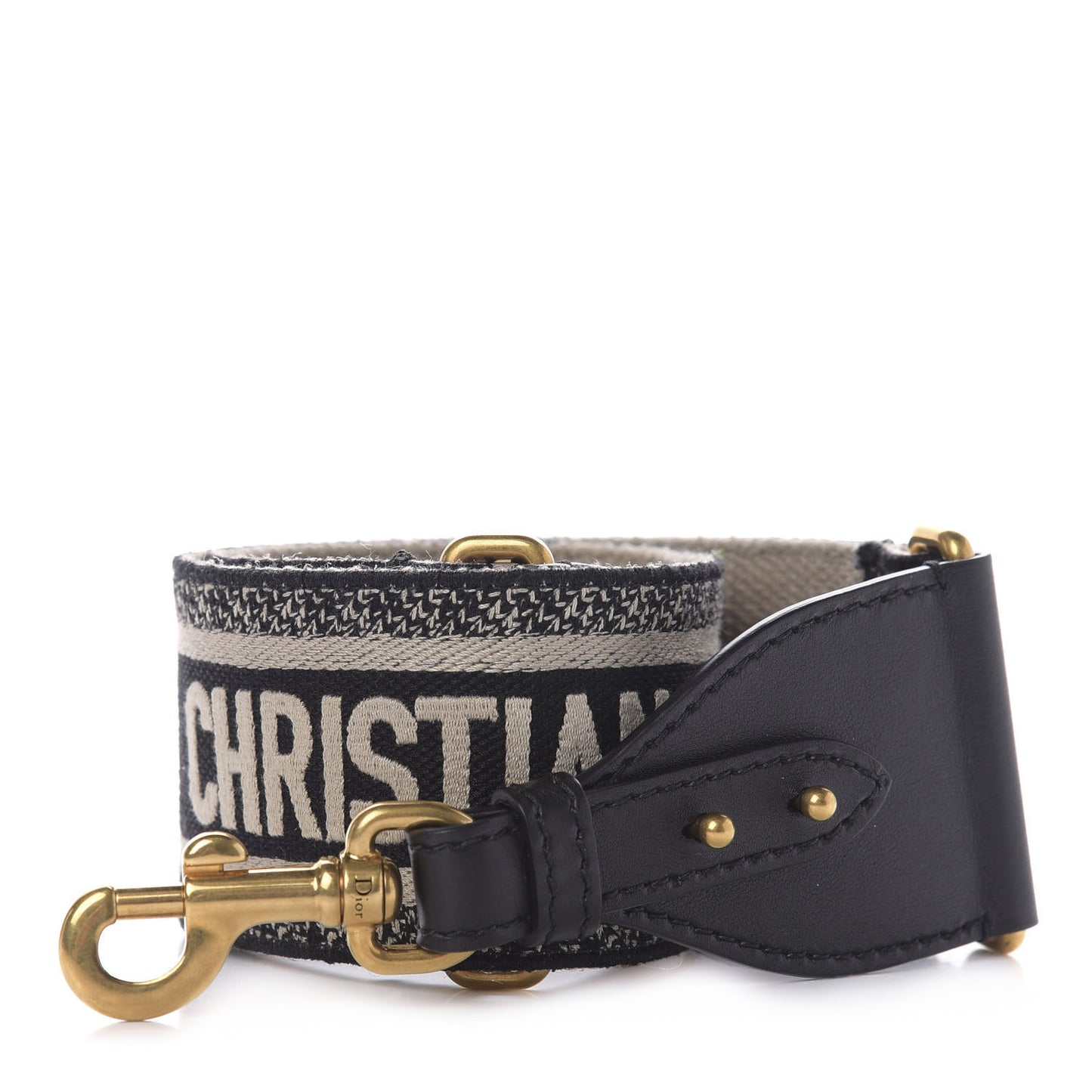 Canvas Embroidered Shoulder Strap Black