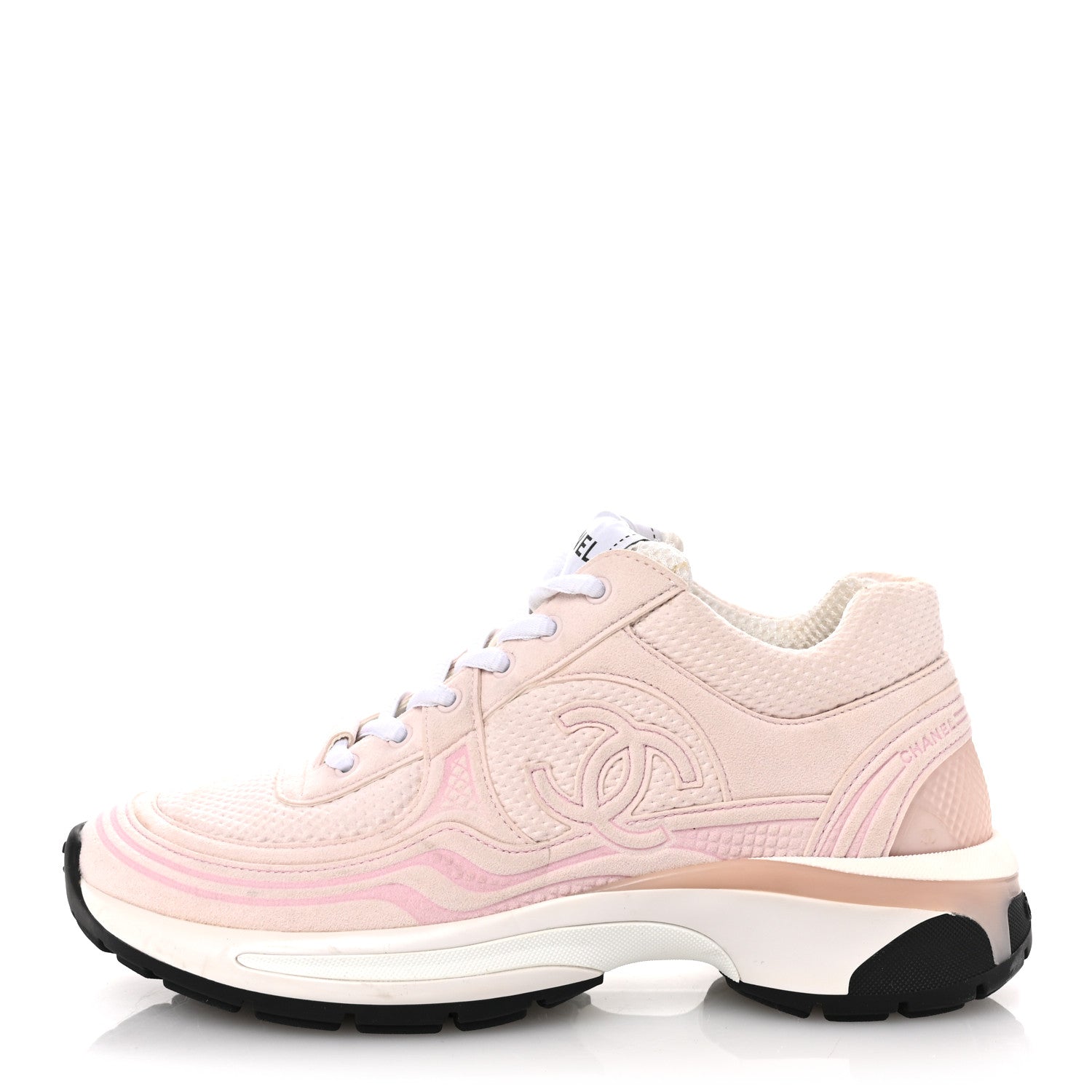 Chanel Fabric CC Womens Sneakers 36.5 Light Pink 1 of 10