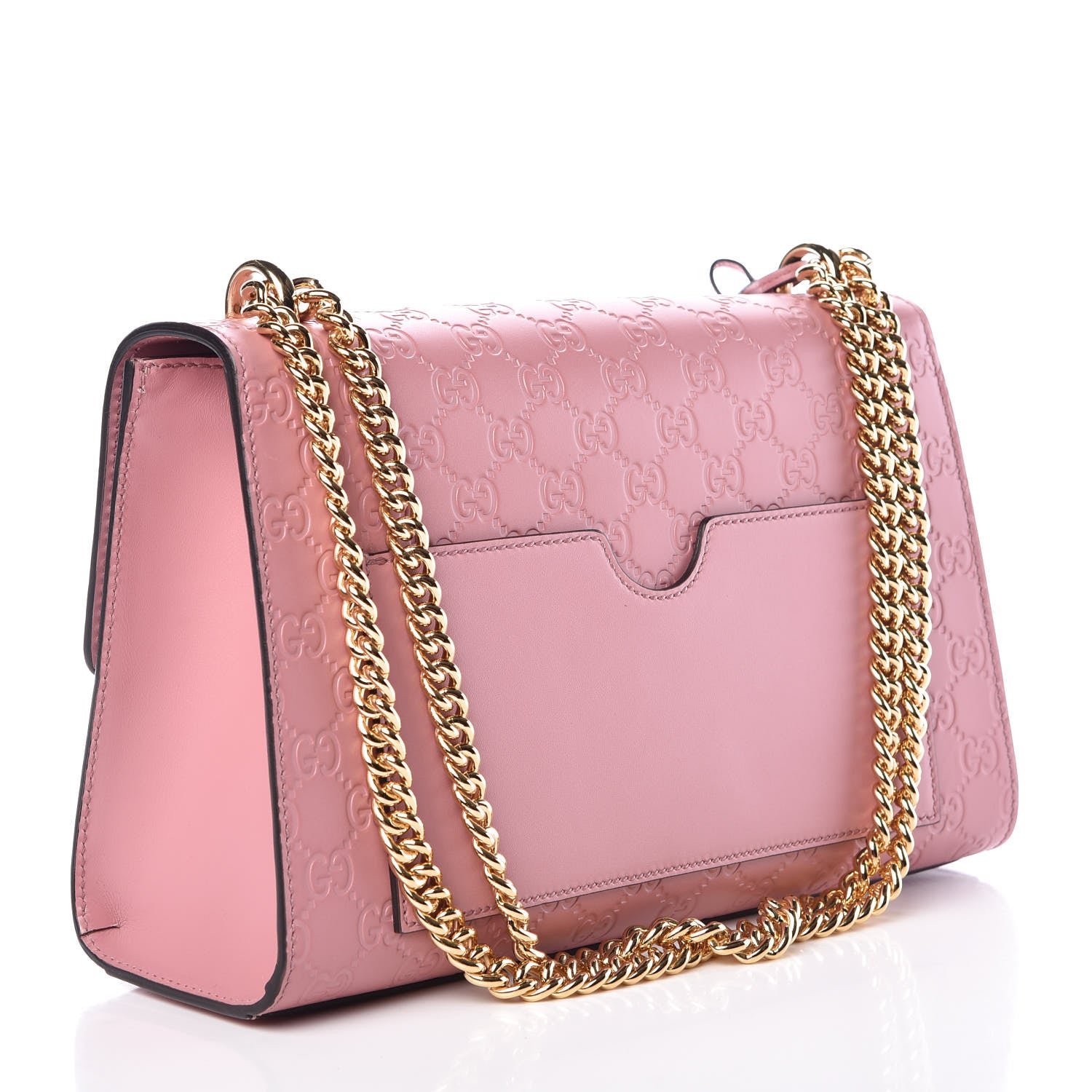 Gucci Guccissima Signature Medium Padlock Shoulder Bag Rose Baby Candy 3 of 9