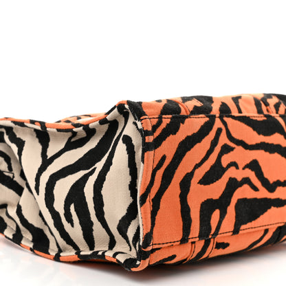 Marc Jacobs Cotton Canvas Zebra Tiger Print Medium The Traveler Tote Bag 8 of 9