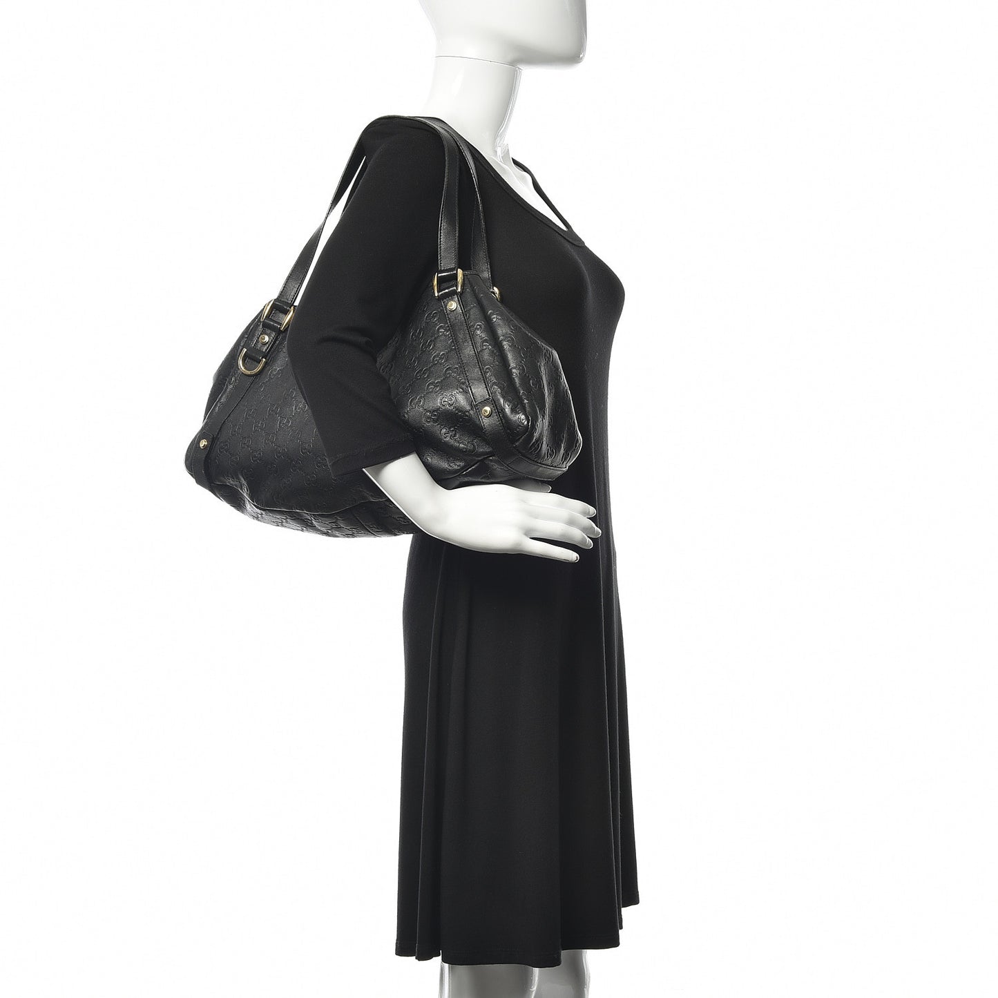 Guccissima Medium Abbey Shoulder Bag Black