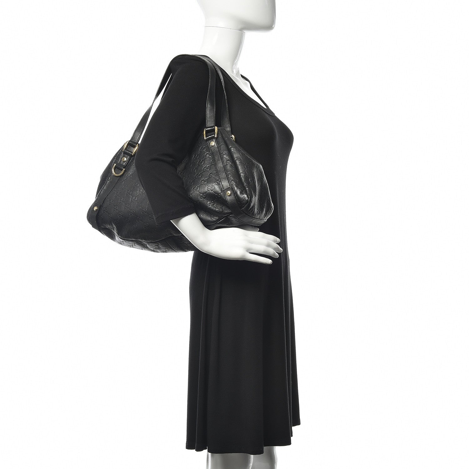 Gucci Guccissima Medium Abbey Shoulder Bag Black 2 of 16