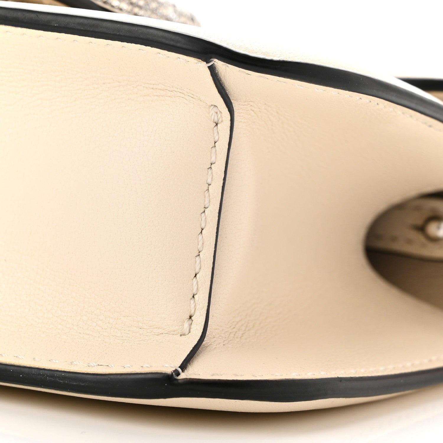 Valentino Garavani Calfskin Crystal Vlogo Small Loco Shoulder Bag Light Ivory 10 of 10
