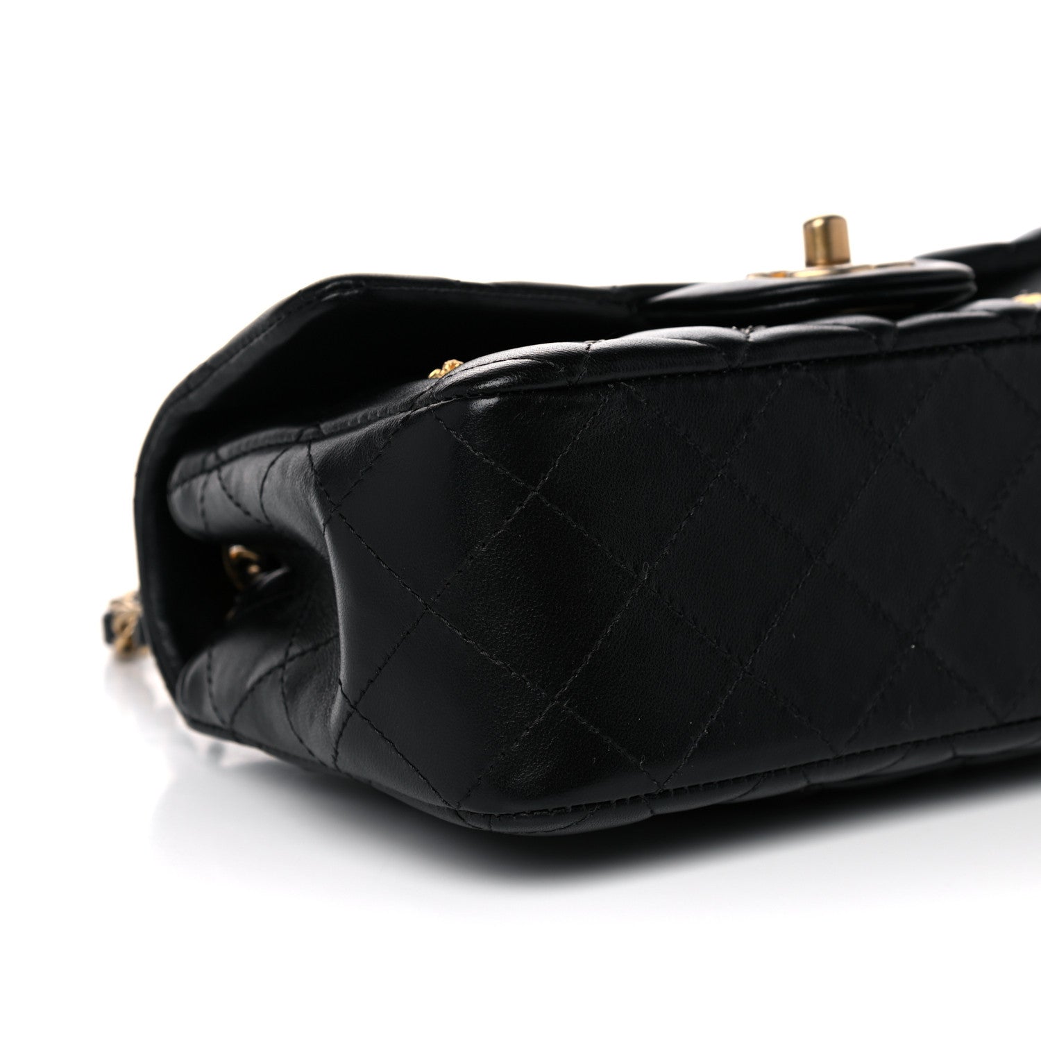 Chanel Lambskin Quilted Studded Mini Rectangular Flap Black 8 of 11