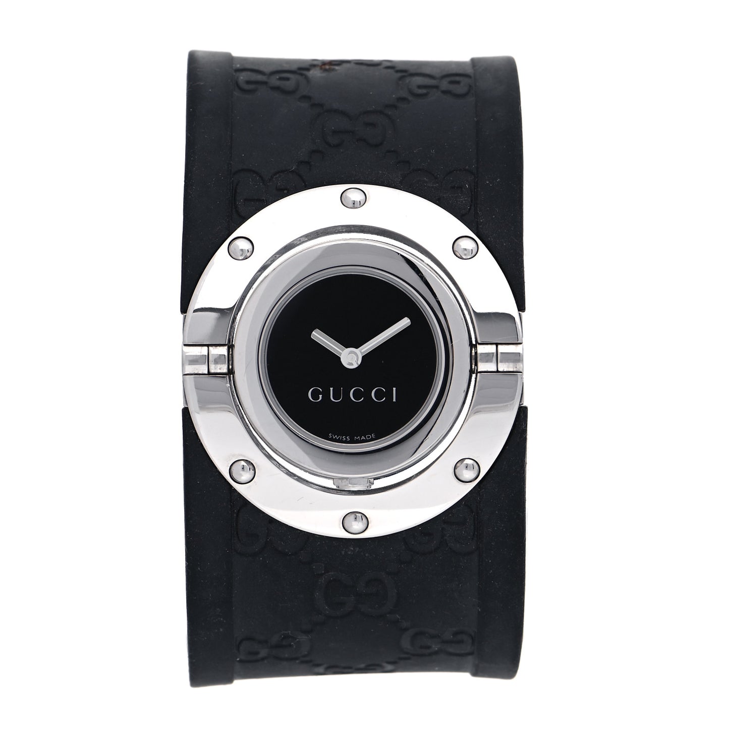 Stainless Steel Rubber 33mm Twirl Quartz Watch Black