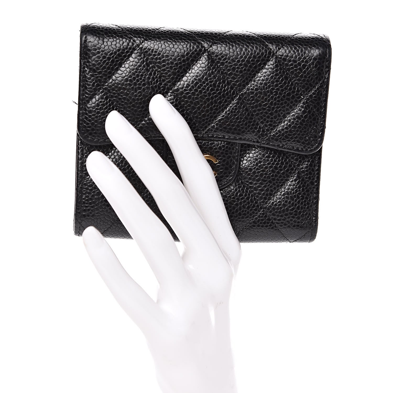 Chanel Caviar Quilted Compact Flap Wallet Black 2 of 10