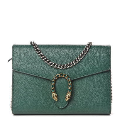 Gucci Calfskin Mini Dionysus Chain Wallet Emerald 1 of 8