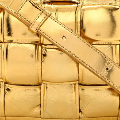 Bottega Veneta Mirror Lambskin Maxi Intreccio Padded Cassette Crossbody Bag Gold 8 of 10