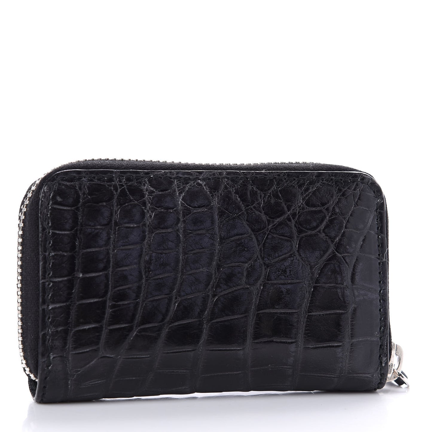 Crocodile Zip Around Card Case Black