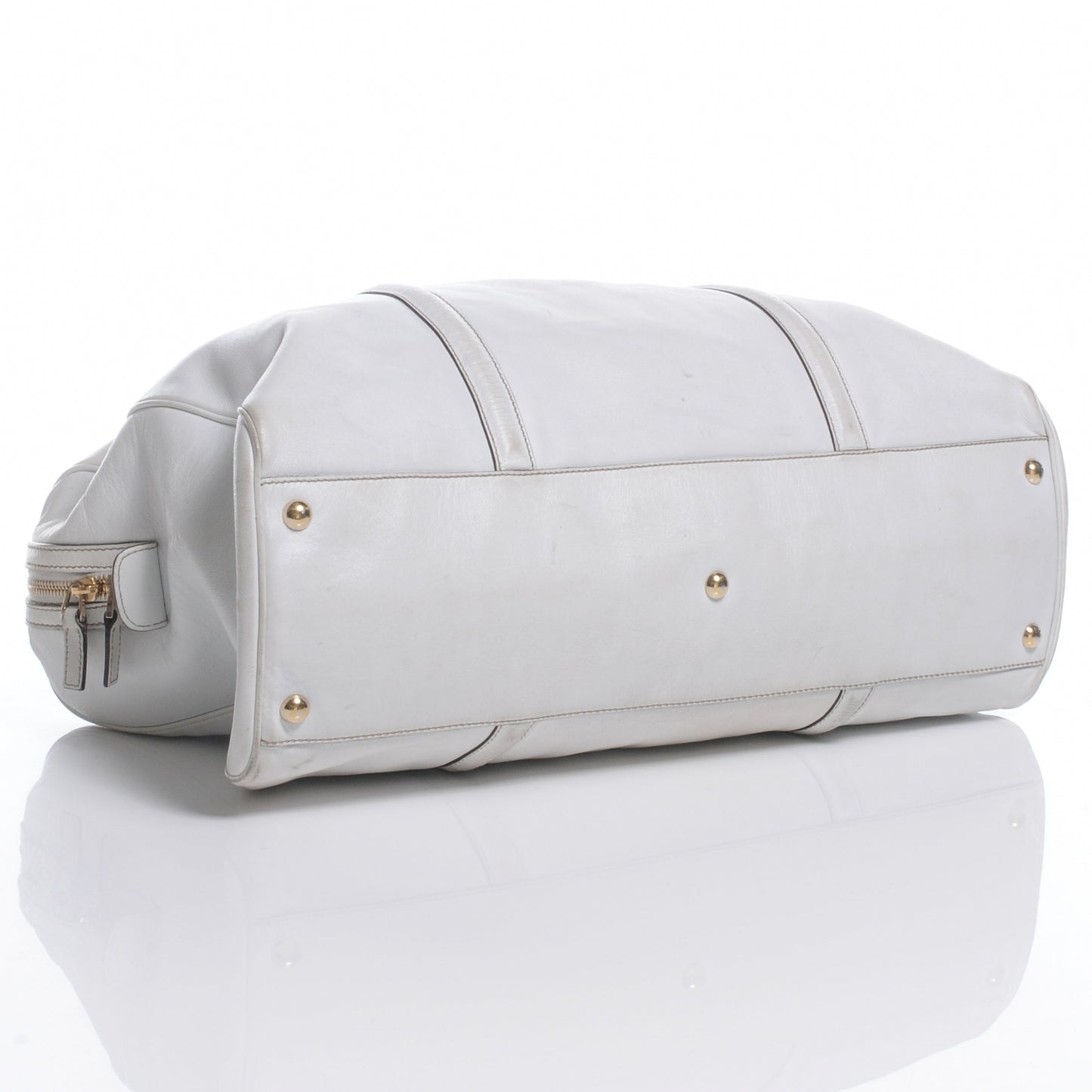 Leather Britt Large Boston White