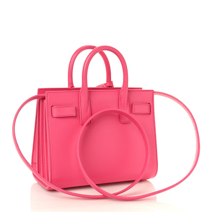 Saint Laurent Calfskin Nano Sac De Jour Lipstick Fuchsia 3 of 8