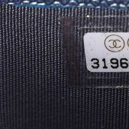 Chanel Iridescent Caviar Quilted Card Holder Dark Blue 8 of 11