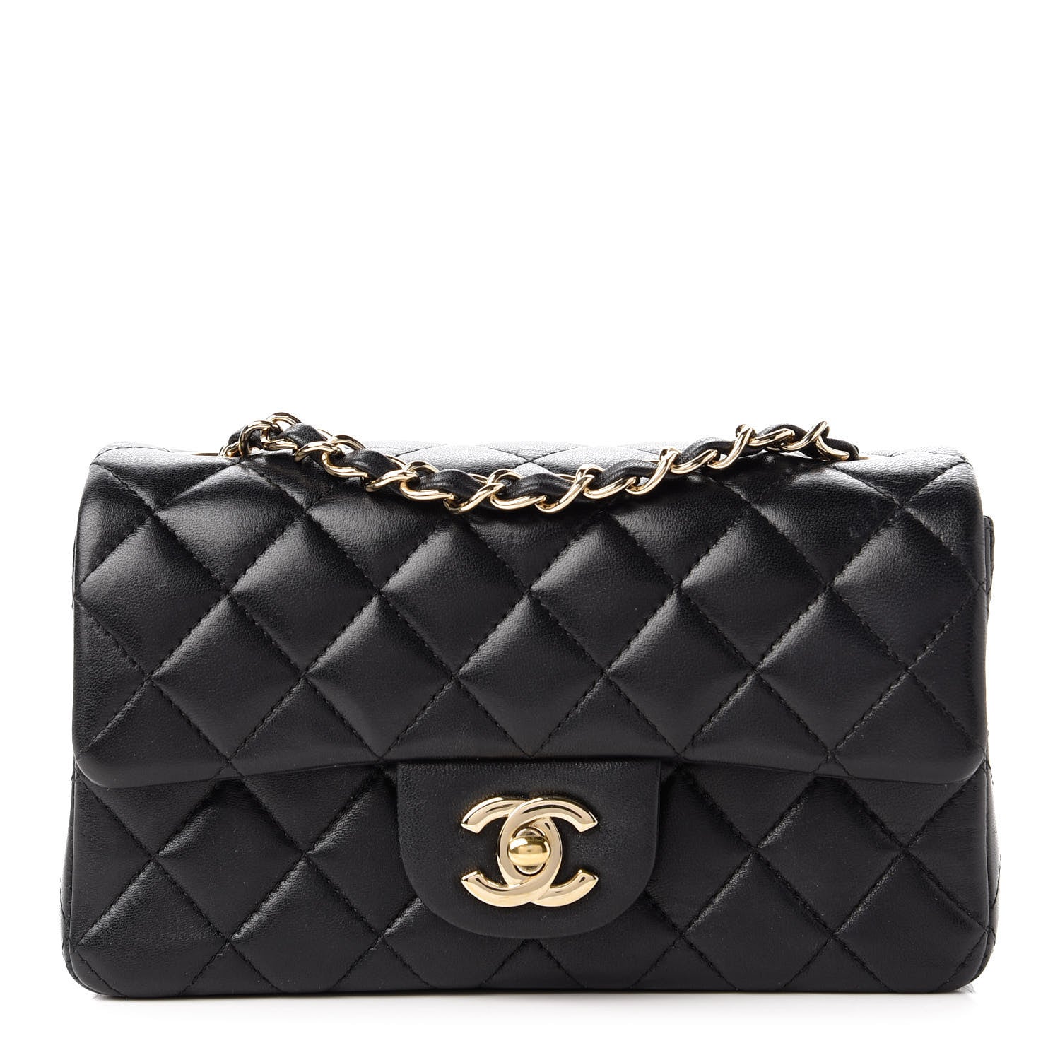 Chanel Lambskin Quilted Mini Rectangular Flap Black 1 of 11