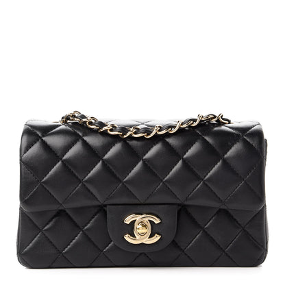 Chanel Lambskin Quilted Mini Rectangular Flap Black 1 of 11