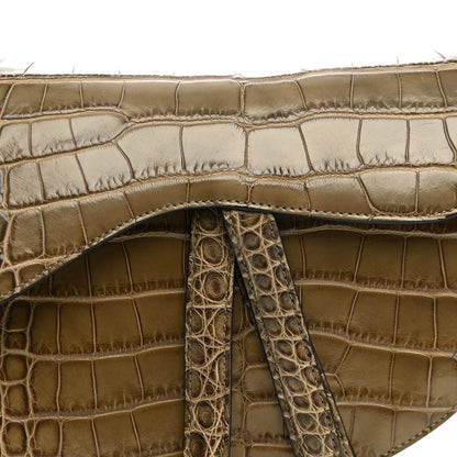 Christian Dior Alligator Saddle Bag Green 7 of 9