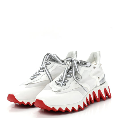 Christian Louboutin Transparent Mesh Patent Calfskin Sharkina Sneakers 38.5 White 3 of 9