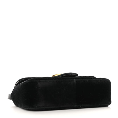 Gucci Velvet Matelasse Mini GG Marmont Shoulder Bag Black 4 of 10