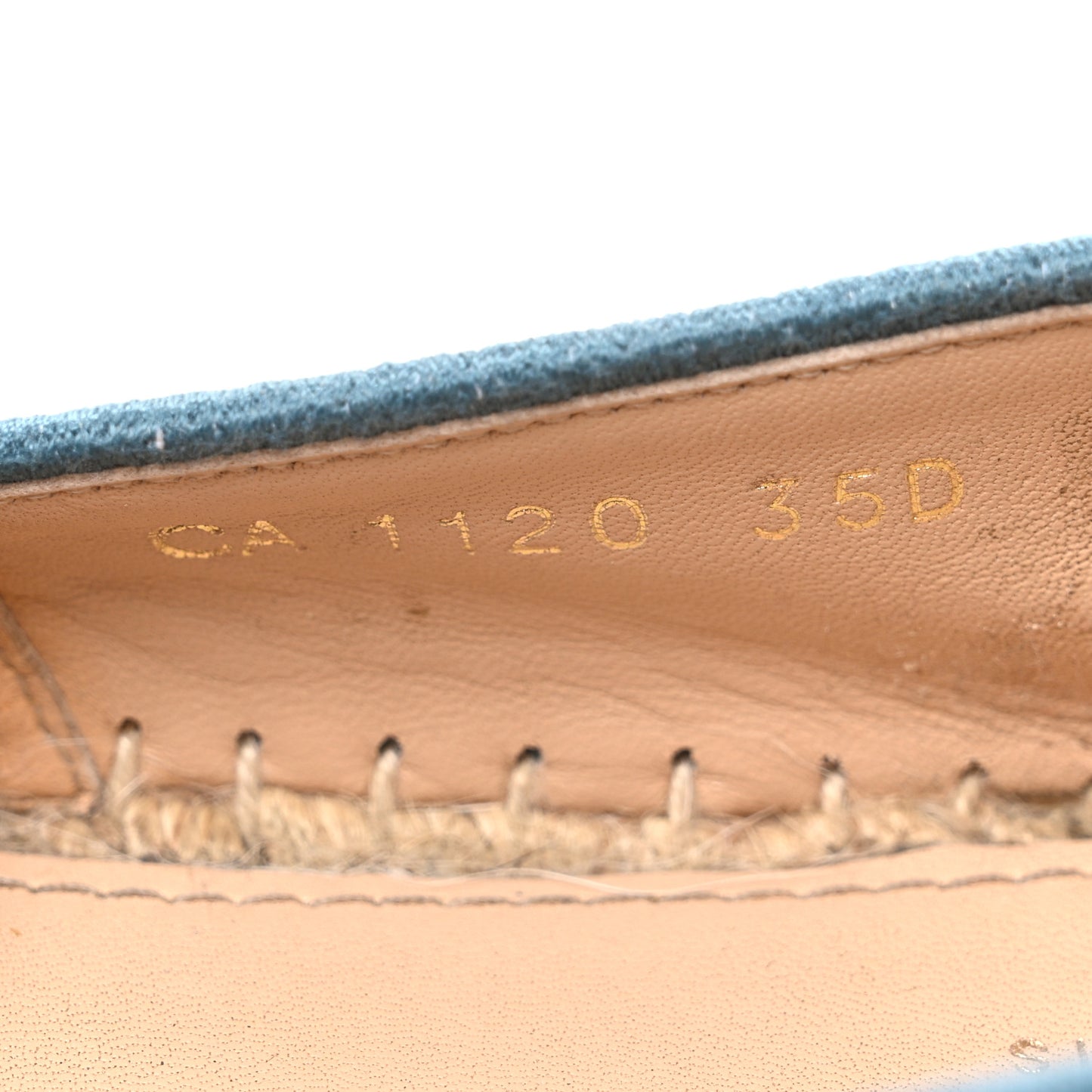 Cotton D-Stripes Embroidered Granville 15mm Espadrilles 35 Deep Ocean
