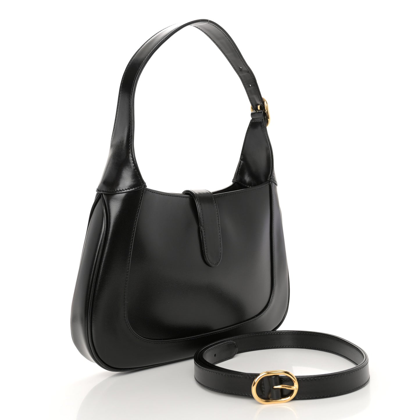 Boarded Dyana Lux Calfskin Small Jackie 1961 Hobo Black