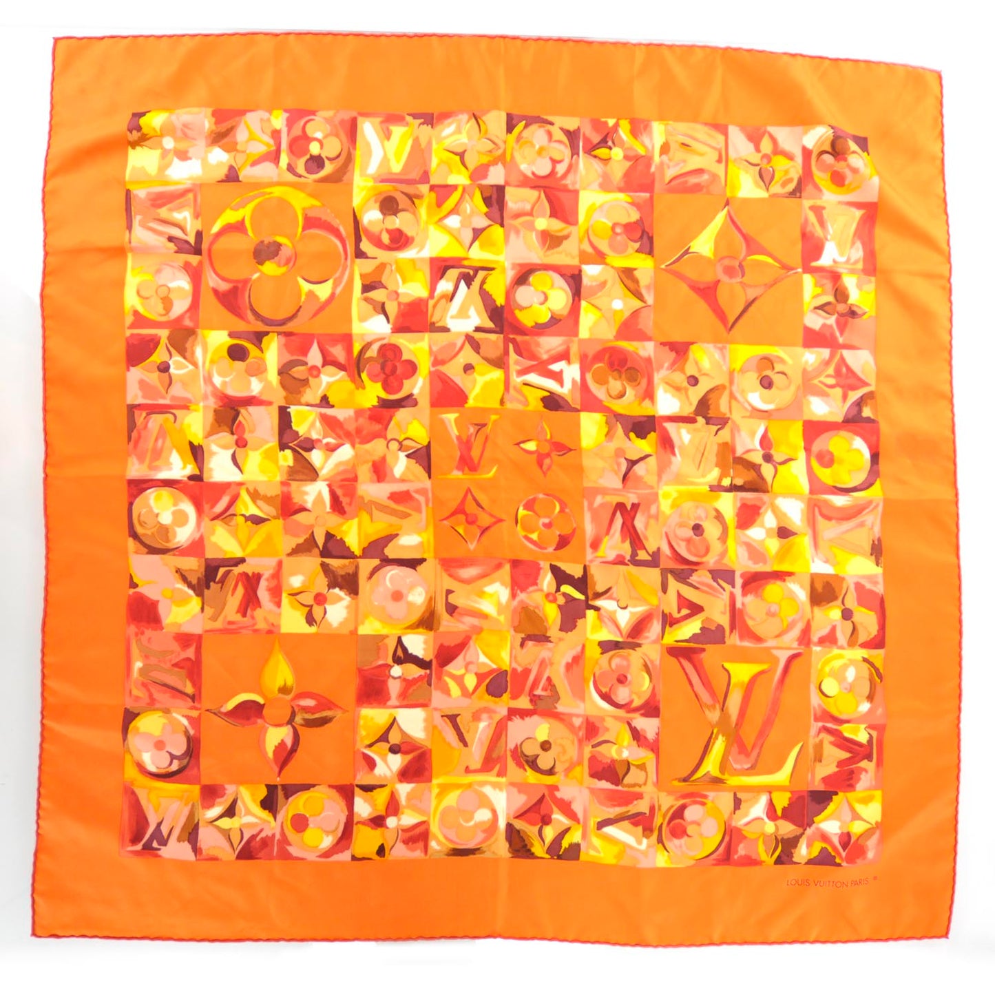 Silk Carre Au Fil De Temps Scarf Orange