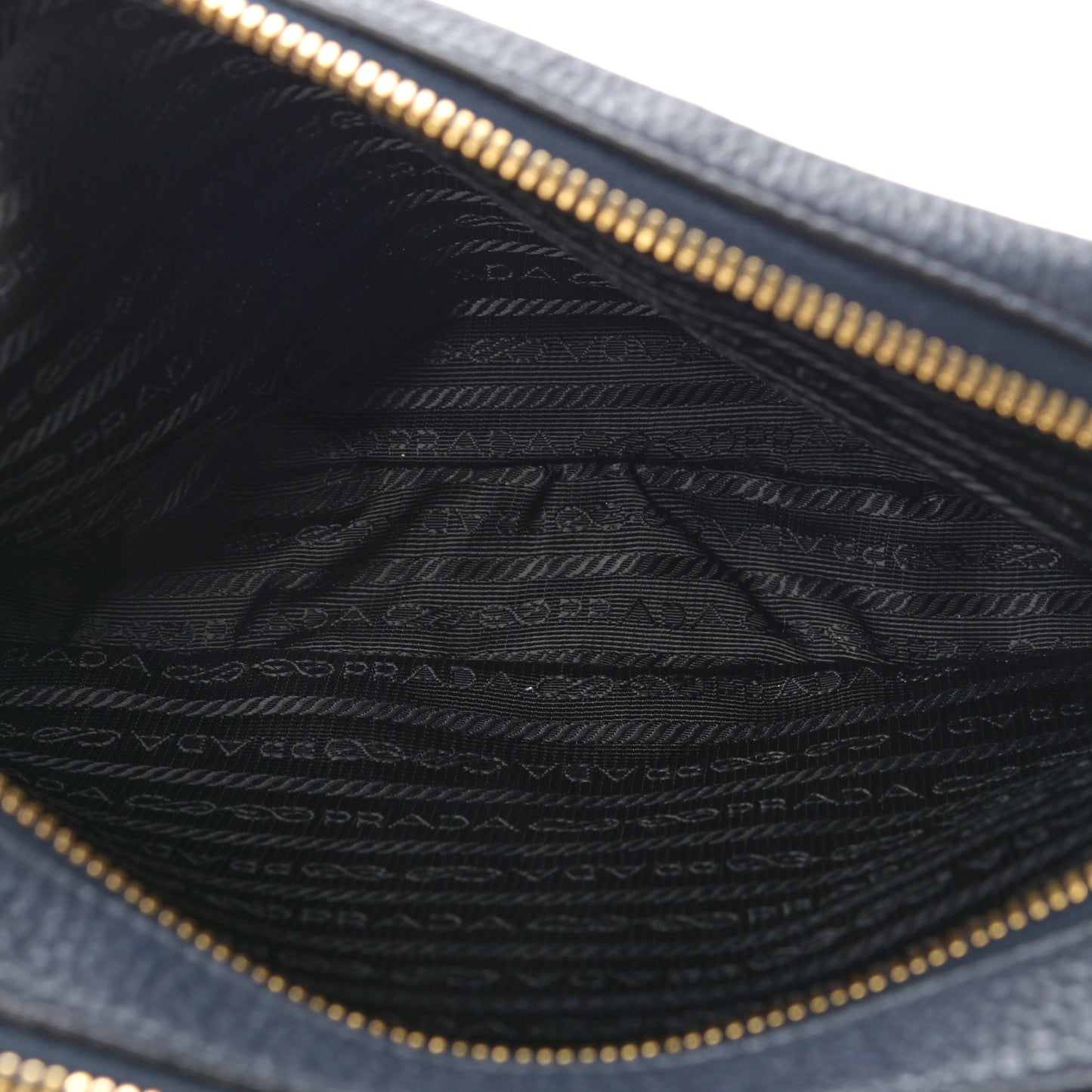 Vitello Daino Medium Double Zip Shoulder Bag Baltico
