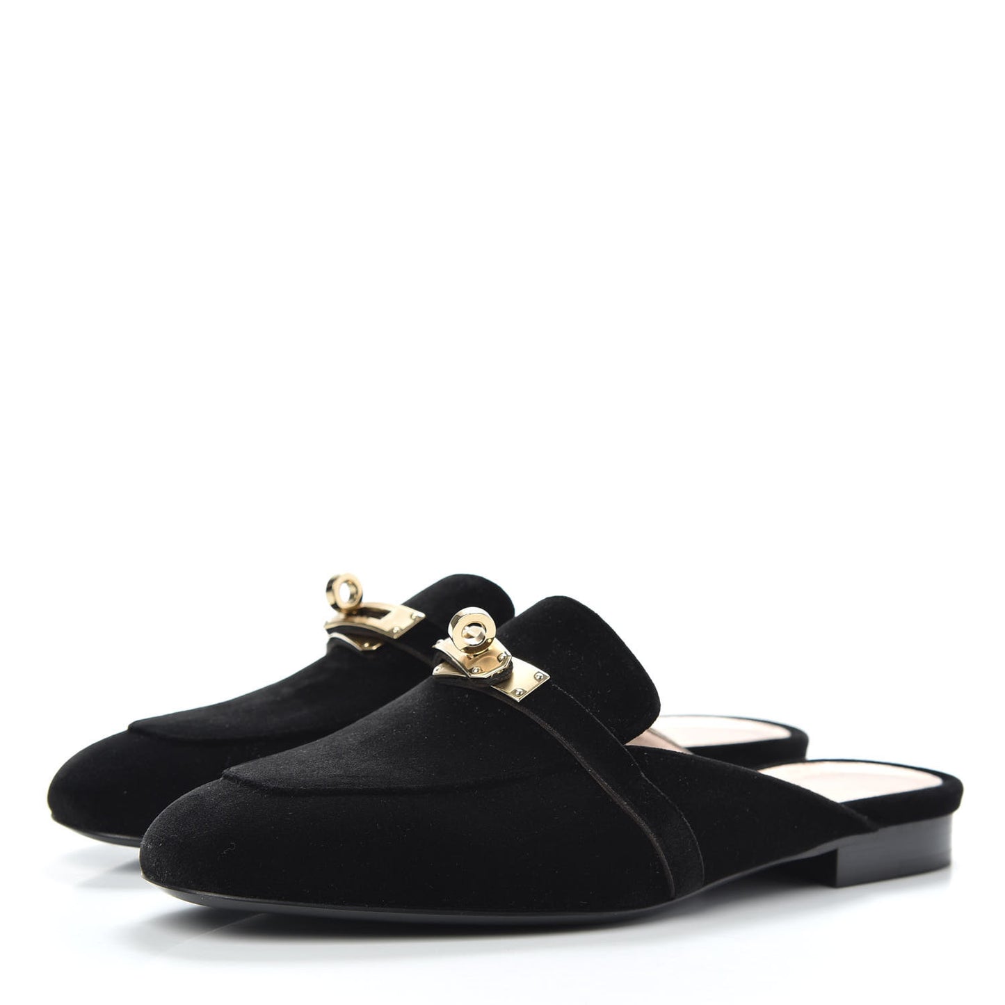Velvet Goatskin Oz Mules 36.5 Black
