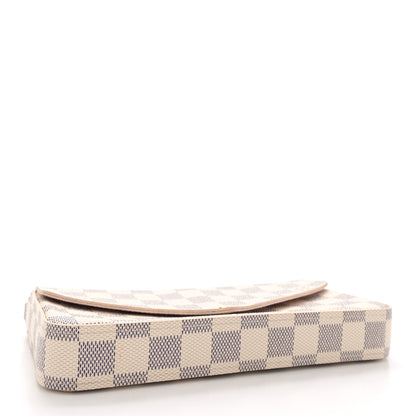 Louis Vuitton Damier Azur Pochette Felicie Chain Wallet Rose Ballerine 4 of 10