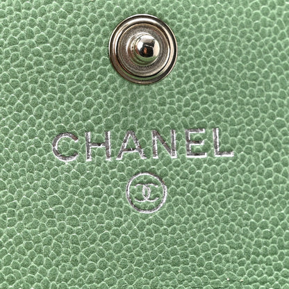 Chanel Caviar Quilted Boy Flap Card Holder Light Green 6 of 11