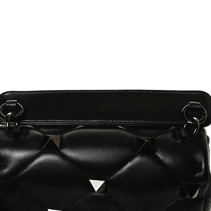 Valentino Garavani Nappa Monochrome Medium Roman Stud Shoulder Bag Black 10 of 10