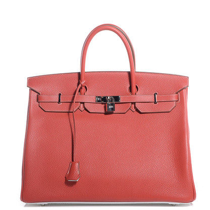 Hermes Togo Eclat Birkin 40 Sanguine and Blanc 1 of 23