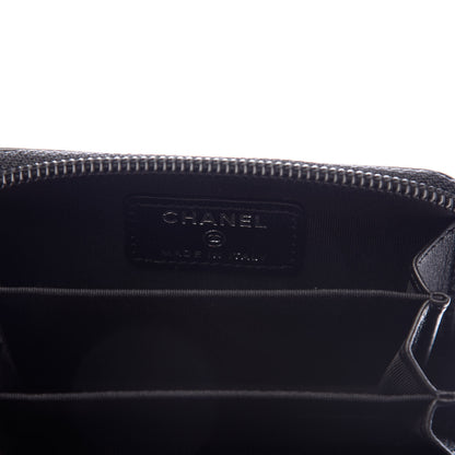 Chanel Lambskin Quilted Zip Around Boy Coin Purse Wallet Black 6 of 7