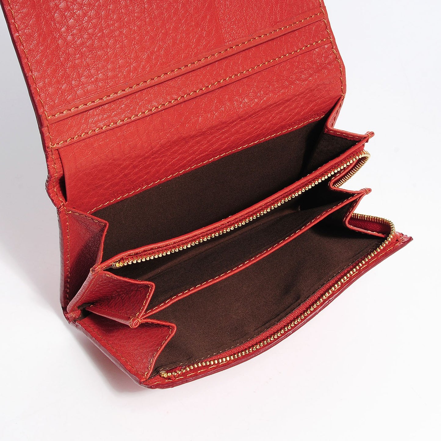 Calfskin Marcie Compact Wallet Maple Leaf