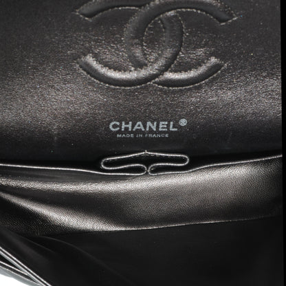 Chanel Lambskin Medium Double Flap Dark Metallic Grey 10 of 10