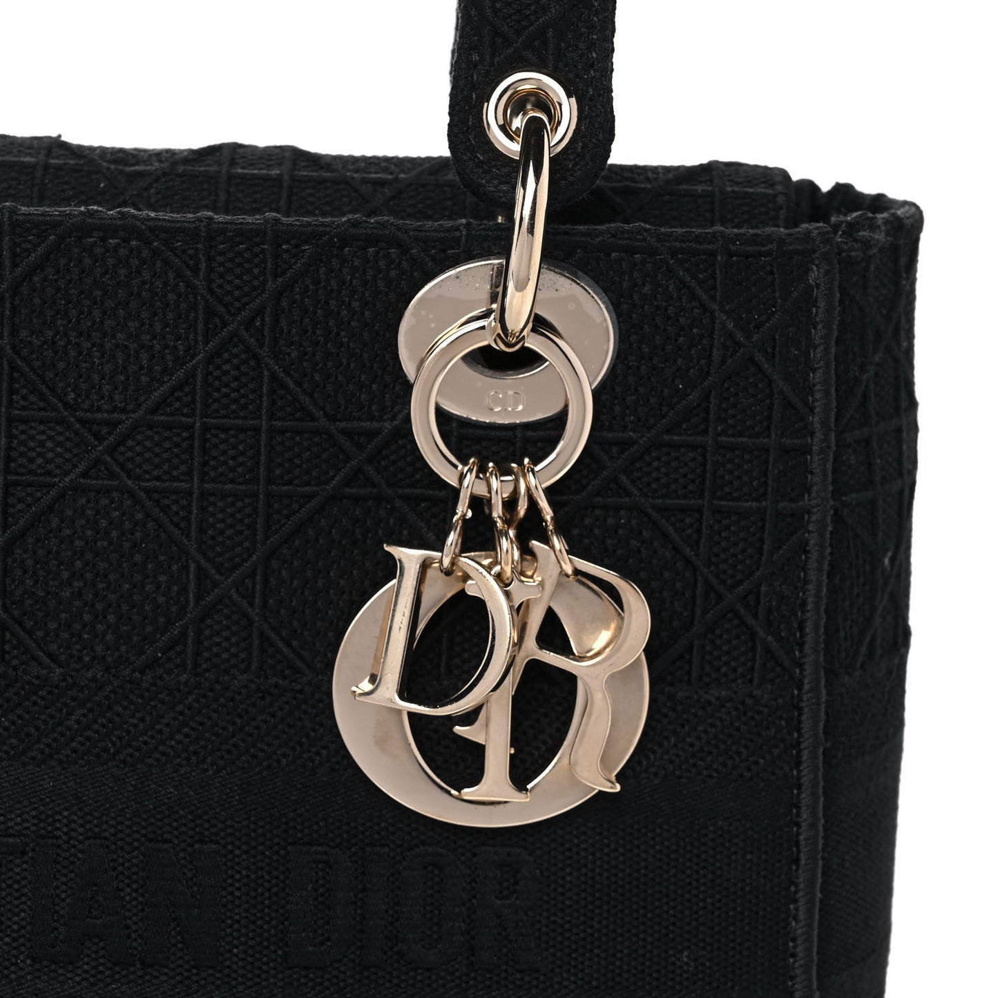 Canvas Embroidered Cannage Medium Lady D-Lite Black