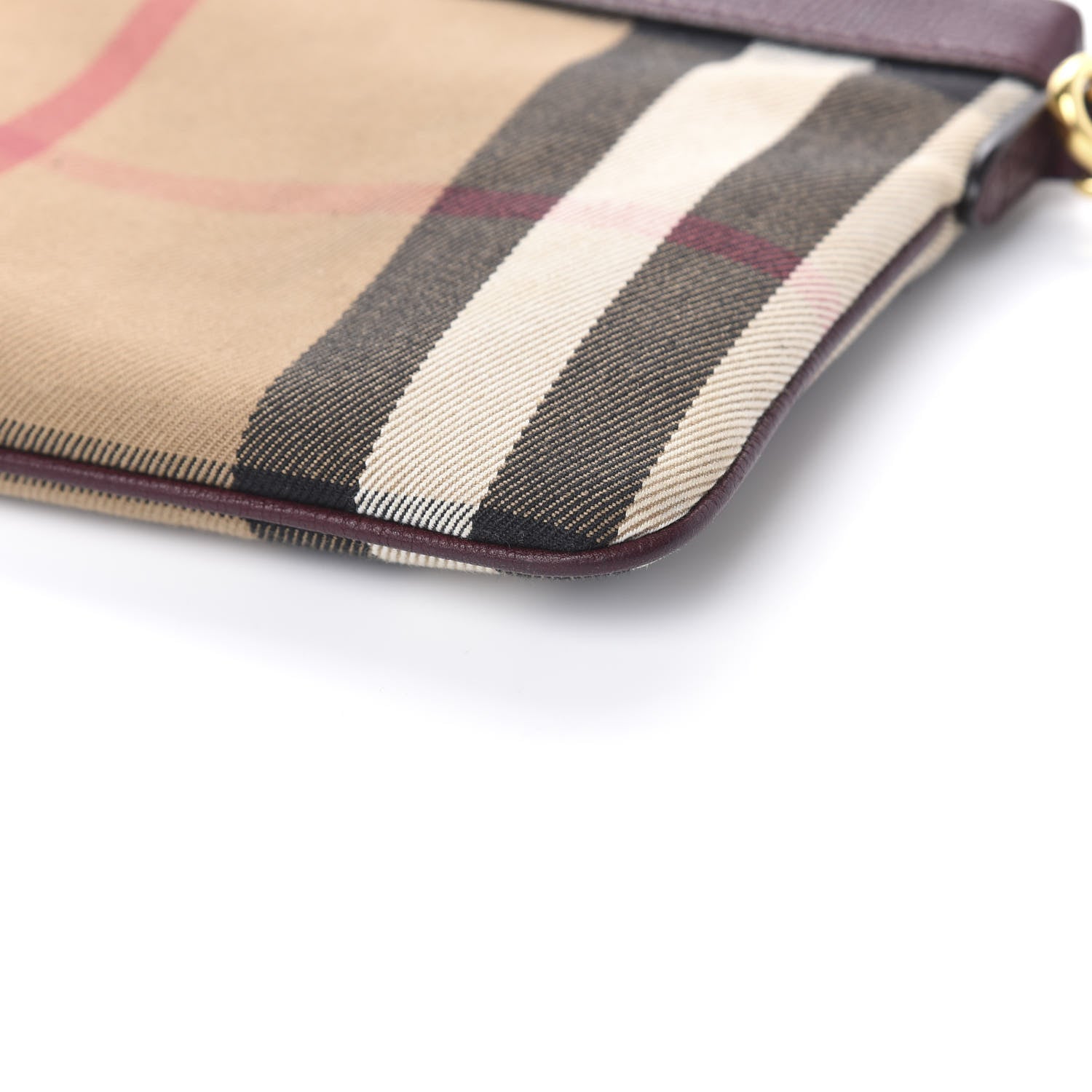 Burberry House Check Derby Peyton Crossbody Clutch Bag Mahogany Red 13 of 14