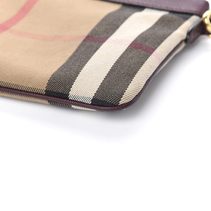Burberry House Check Derby Peyton Crossbody Clutch Bag Mahogany Red 13 of 14