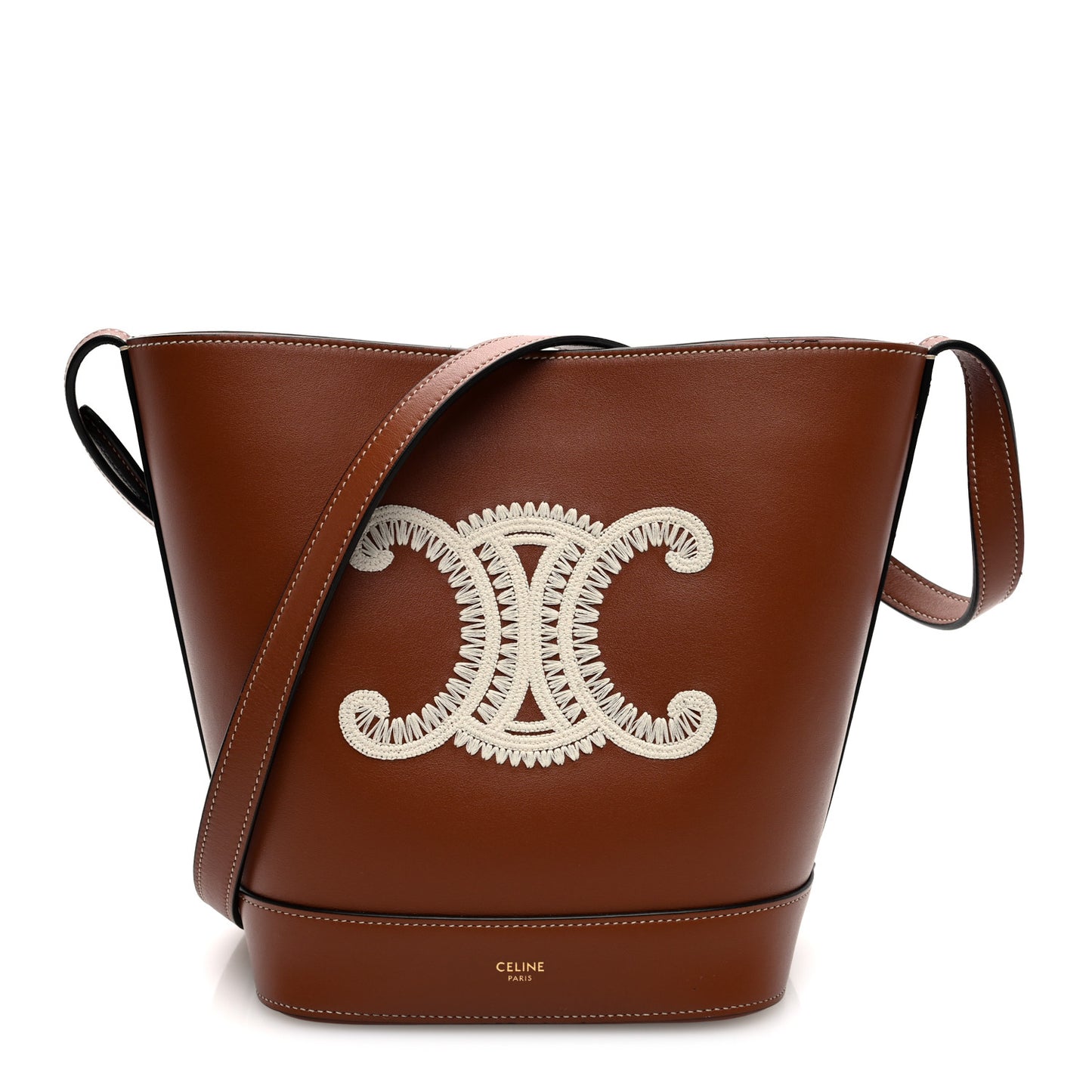 Smooth Calfskin Small Cuir Triomphe Bucket Bag Tan